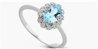 Anello Lucciole Gioielli Donna in Oro bianco Acquamarina 0.4 Ct ANFOXOV/3A - ANFOXOV/3A